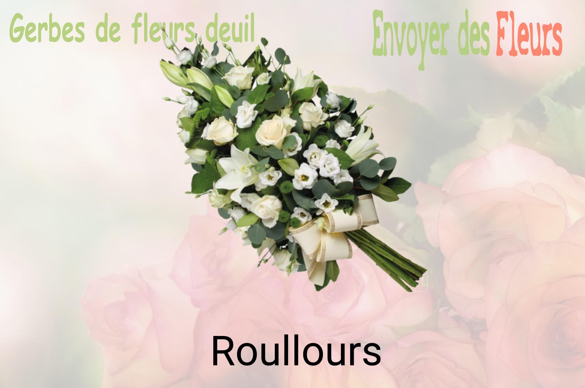 Gerbe de fleurs de deuil livrée à Roullours